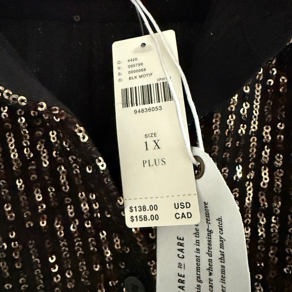 NWT Anthropologie 1X Plus The Remie Sequin Button-down Shirt - Picture 12 of 12